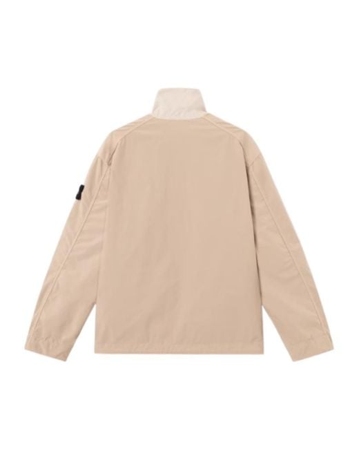 Stone Island Natural Logo Patch Buttoned Jacket for men