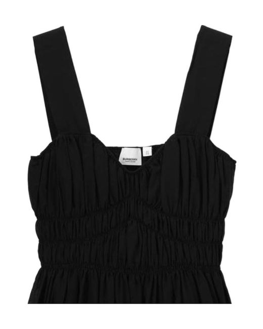 Burberry Black Delilah Cotton Midi Dress