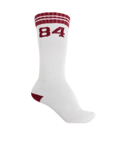 Dolce & Gabbana White 84 Long Logo Socks for men