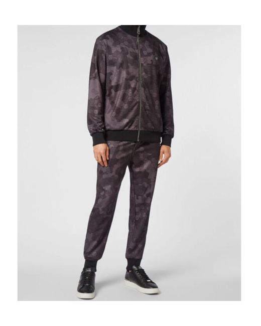 Philipp Plein Brown Camouflage Monogram Tracksuit for men