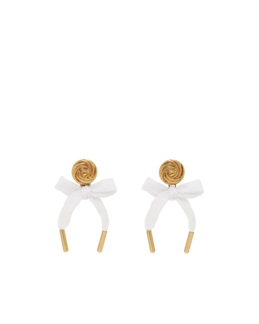 Moschino White Knot Earrings