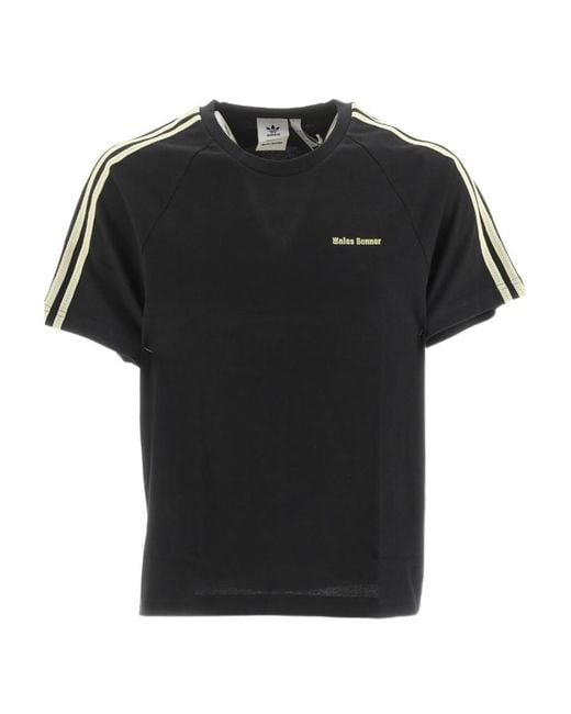Adidas by Wales Bonner Black Adidas By Wales Bonner Logo Detailed Crewneck T-Shirt for men