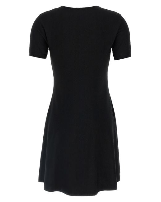 Valentino Black Bow Detailed Short-Sleeved Mini Dress