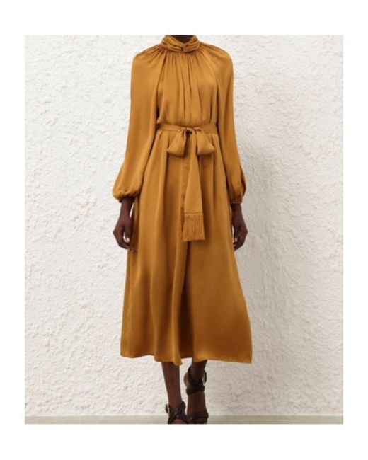 Zimmermann Yellow Hypnotic Twist Sheath Dress