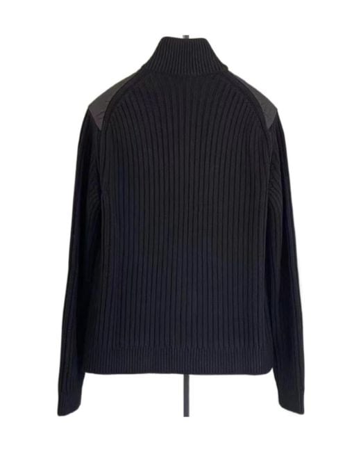 Prada Black Splicing Design Knitted Cardigan for men