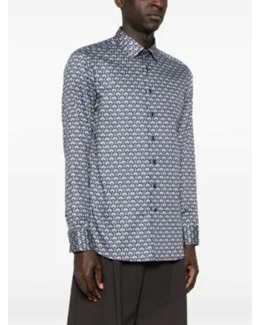 Etro Blue Patterned Shirt for men
