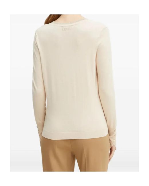 Liu Jo White Embellished Button-Up Cardigan