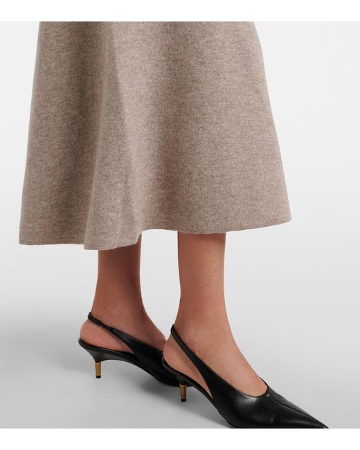 Jardin Des Orangers Brown Wool And Cashmere Midi Skirt