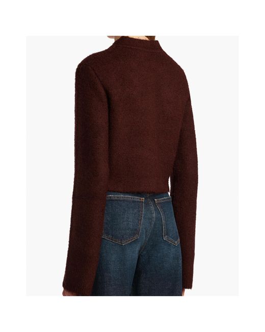 Khaite Black Ello Cropped Knitted Jacket