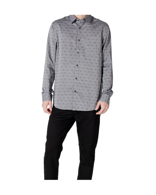 Guess Gray Long-Sleeved Shirt for men
