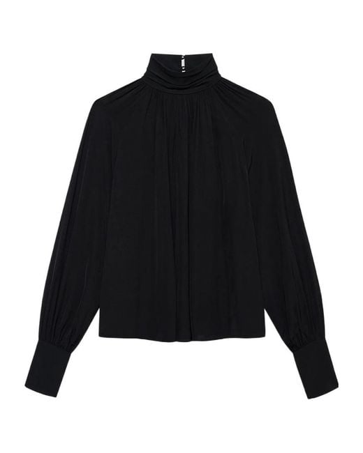 Anine Bing Black Anne High-Neck Blouse