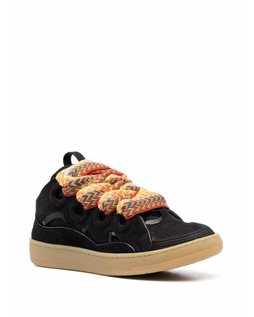 Lanvin Black Curb Lace-Up Sneakers