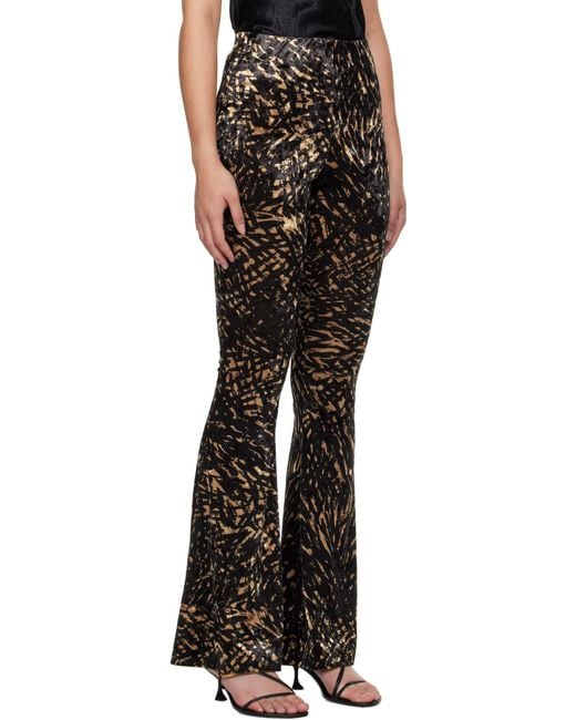 Nanushka Black Abstract-Print Flared Trousers