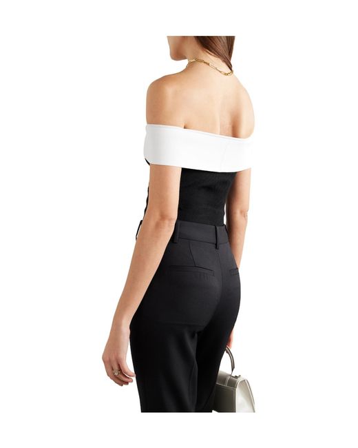 Galvan Black Aria Stretch-Knit Bodysuit