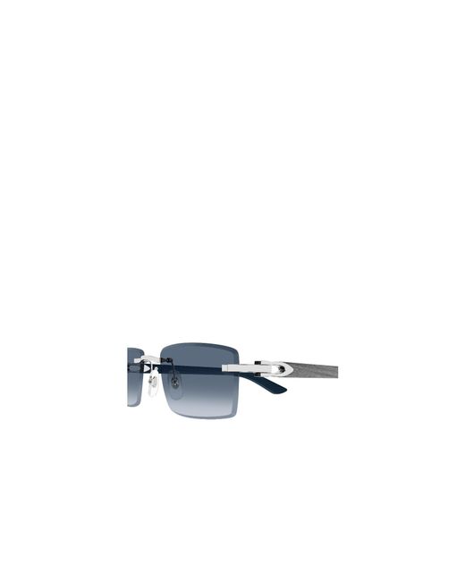 Cartier Blue Frameless Rectangular Frame Sunglasses for men