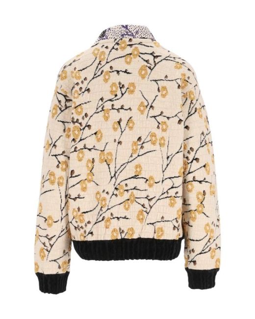 Forte_forte Natural Cherry Blossom Jacquard Bomber Jacket