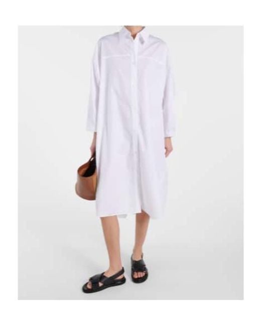 Marni White Cotton Poplin Shirt Dress