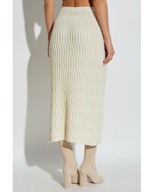 Bottega Veneta Natural Ribbed Skirt