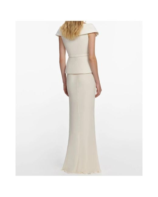 Self-Portrait Natural Cream Boucle Maxi Dress
