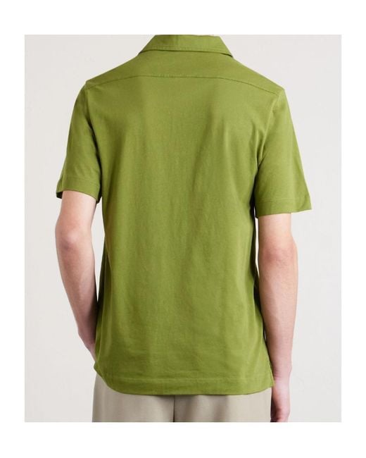 Dries Van Noten Green Short-Sleeved Polo Shirt for men
