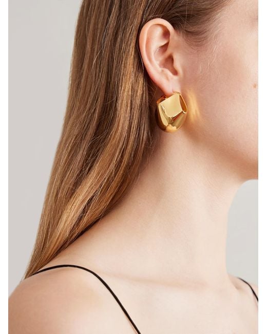 Khaite Metallic Lotus Earrings