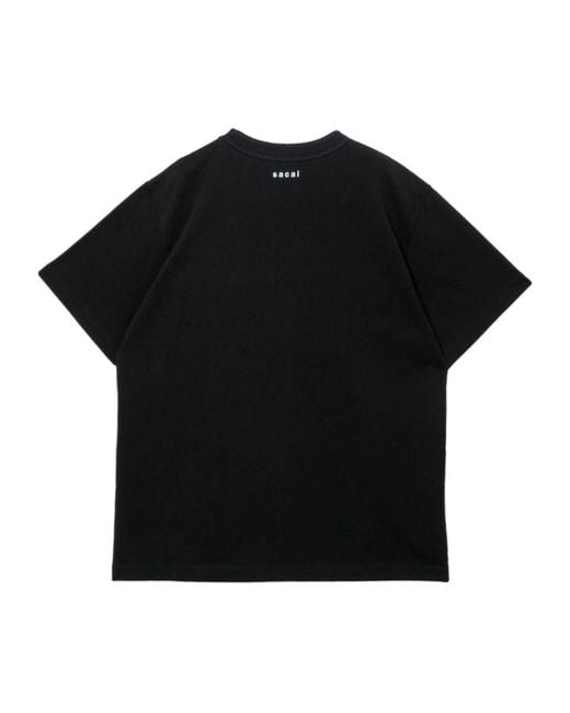 Sacai Black Print T-Shirt