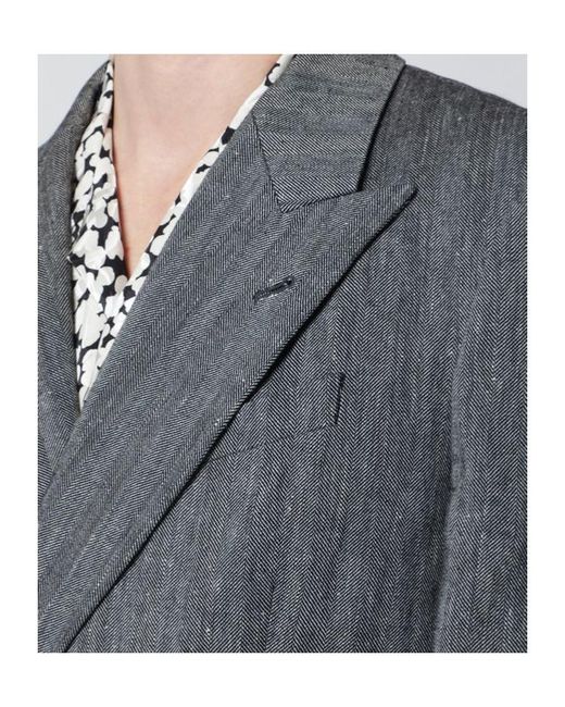 Dries Van Noten Gray Double-Breasted Jacket for men