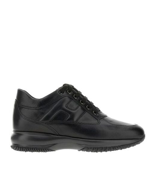 Hogan Black Interactive Logo Embossed Sneakers