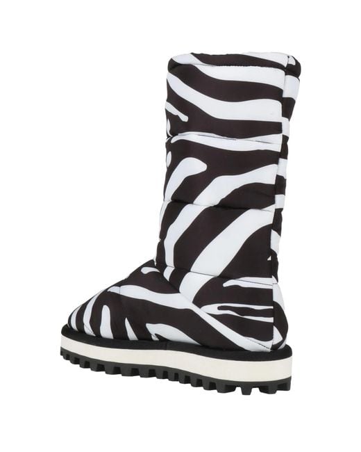 Dolce & Gabbana Black Striped Short Boots