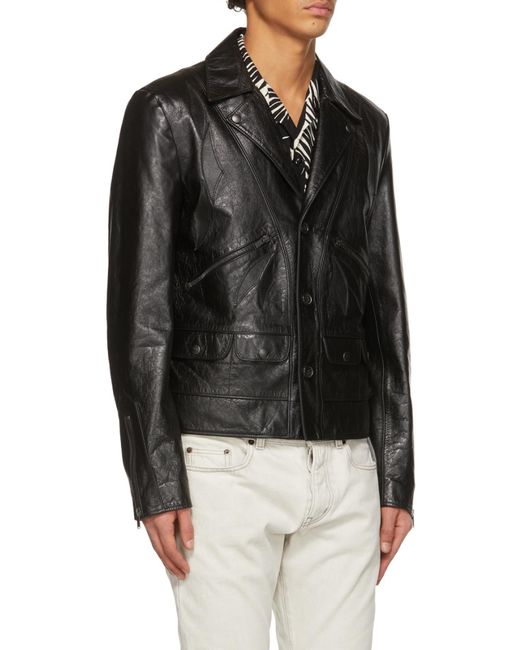 Saint Laurent Black Application Casual Jacket for men