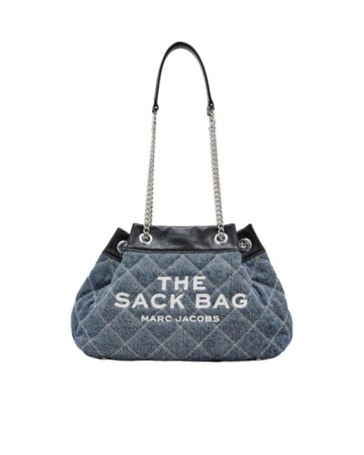 Marc Jacobs Blue The Quilted Denim Chain Sack Bag
