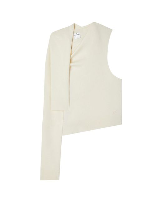 Courreges White Off-Shoulder Knitted Top