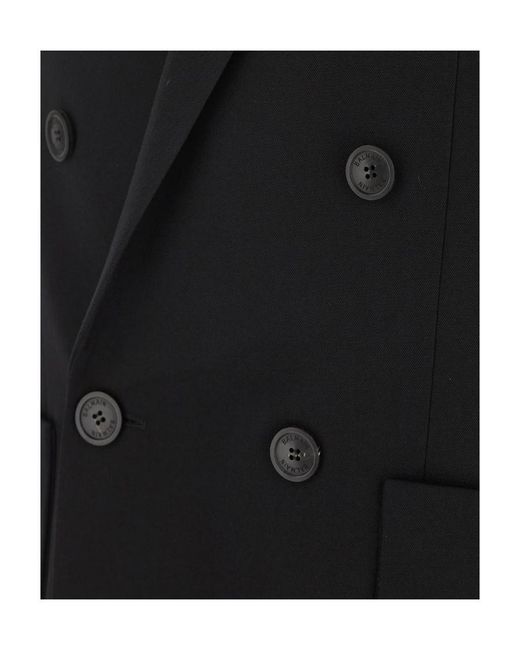 Balmain Black Double-Breasted Blazer for men