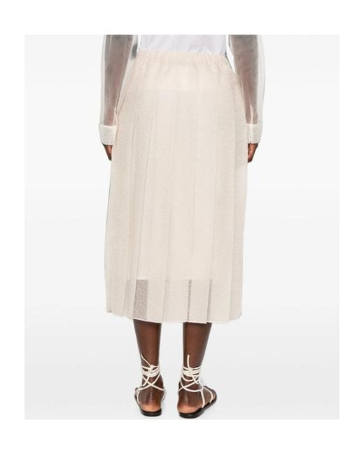 Fabiana Filippi Natural Pleated Midi Skirt