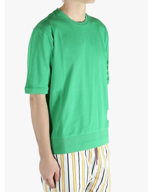 Thom Browne Green Jersey-Bar T-Shirt for men