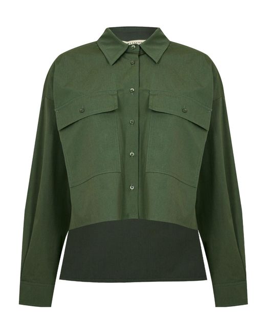 Weekend by Maxmara Green Carter Long-Sleeve Plain Shirt