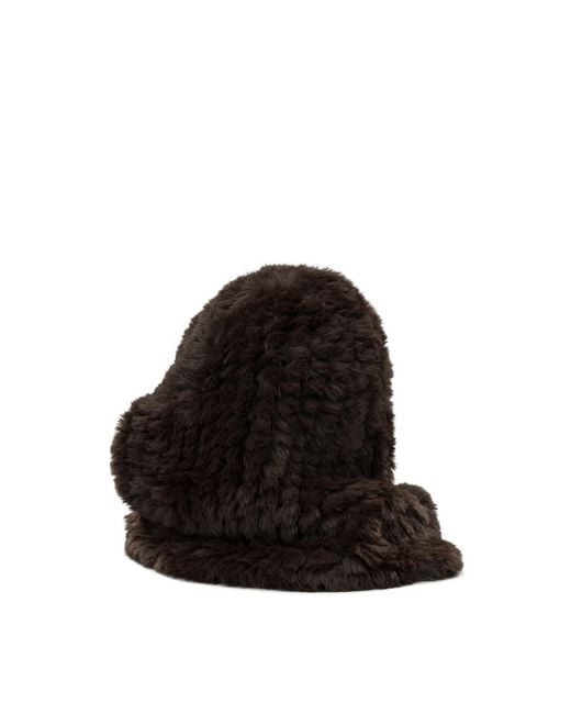 Pinko Black Fuzzy Pull-On Hat