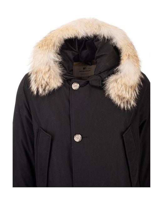Woolrich Black Arctic Hooded Parka for men