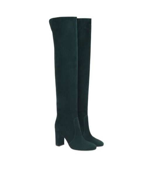 Gianvito Rossi Green Block Heel Over-The-Knee Boots