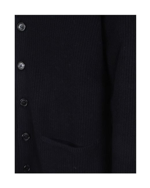 Ballantyne Blue Shawl Collar Ribbed Cardigan for men