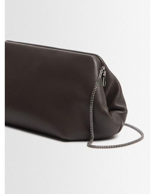 Brunello Cucinelli Brown Shoulder Pouch With Chain Strap