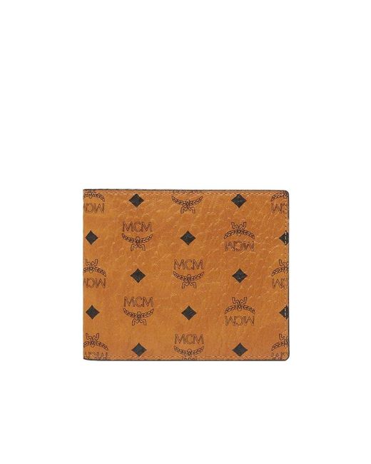 MCM Brown Visetos Bifold Wallet for men