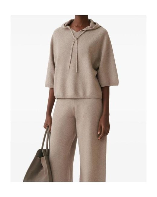 Fabiana Filippi Brown Hooded Knitted Pullover