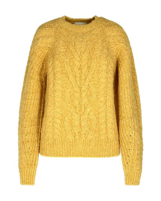 Isabel Marant Yellow Crewneck Long-Sleeved Jumper