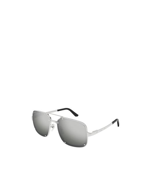 Cartier White Ct0194S Rimless Square Sunglasses for men