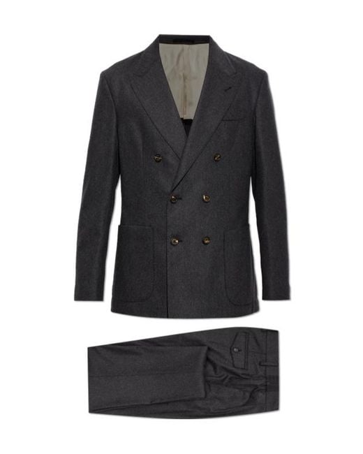 Eleventy Black Long-Sleeve Suit Set for men