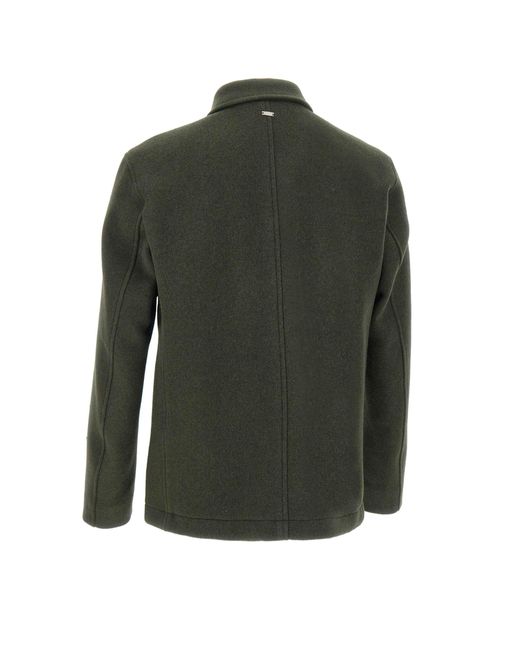 Herno Green Buttoned Field Jacket for men