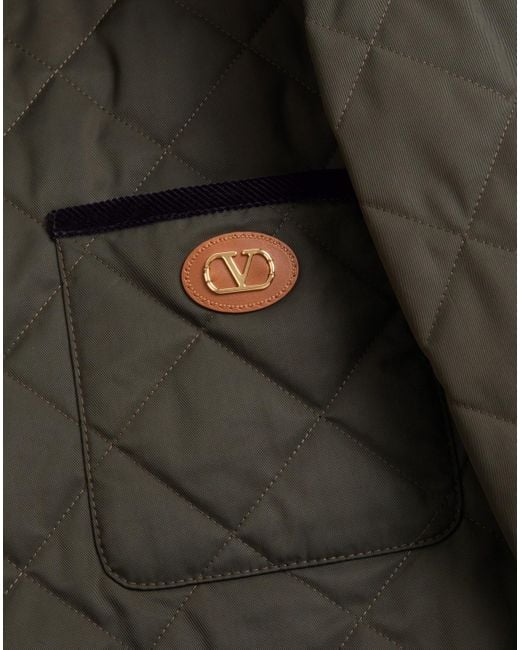 Valentino Brown Vlogo Patch Button-Up Jacket for men
