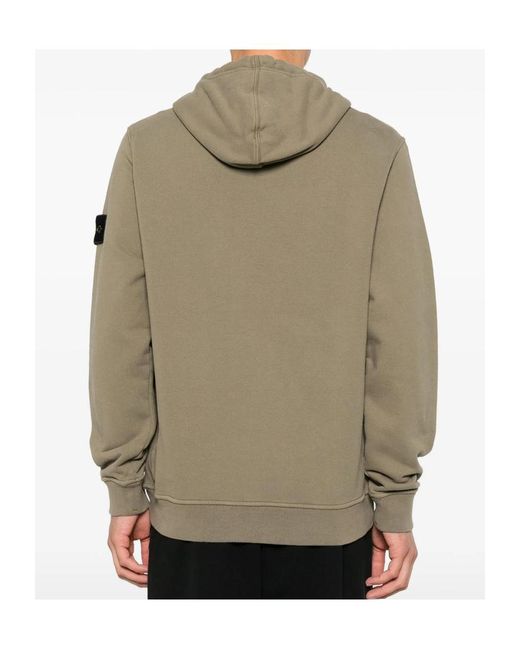 Stone Island Gray Logo-Patch Hoodie for men