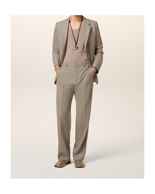 AMI Gray Ami Straight Tailored Trousers for men